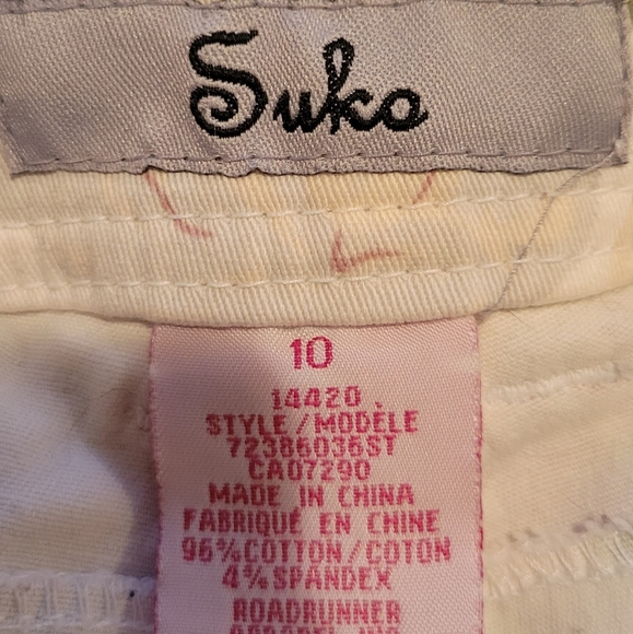 Suko denim white floral shorts - Picture 2 of 4